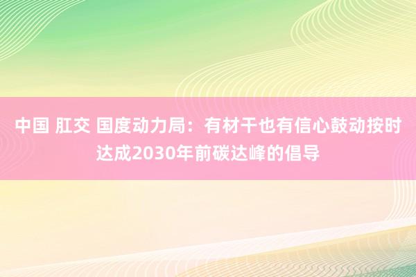 中国 肛交 国度动力局：有材干也有信心鼓动按时达成2030年前碳达峰的倡导