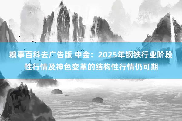 糗事百科去广告版 中金：2025年钢铁行业阶段性行情及神色变革的结构性行情仍可期