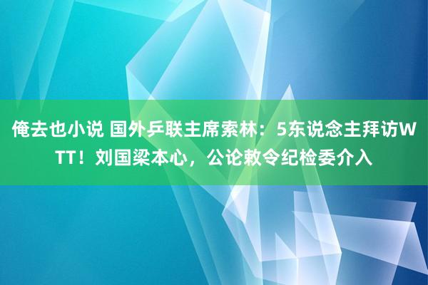 俺去也小说 国外乒联主席索林：5东说念主拜访WTT！刘国梁本心，公论敕令纪检委介入