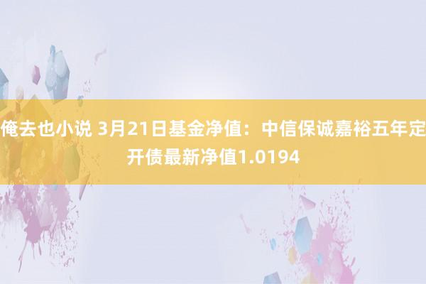 俺去也小说 3月21日基金净值：中信保诚嘉裕五年定开债最新净值1.0194